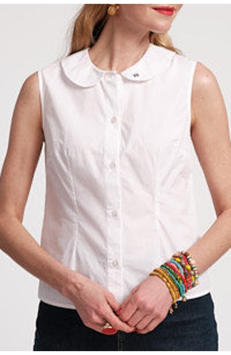 Frances Valentine Louise Collar Shell, Main, color, White