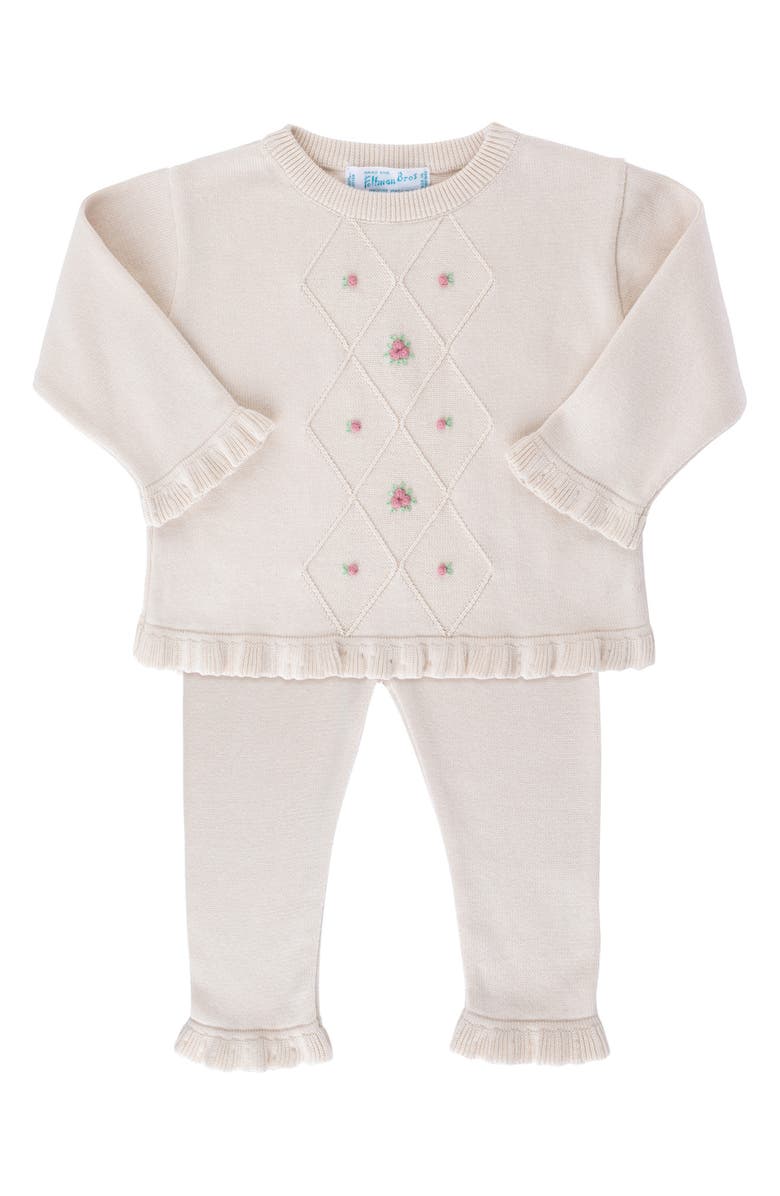 Feltman Brothers Rosebud Sweater & Pants Set, Main, color, Ecru