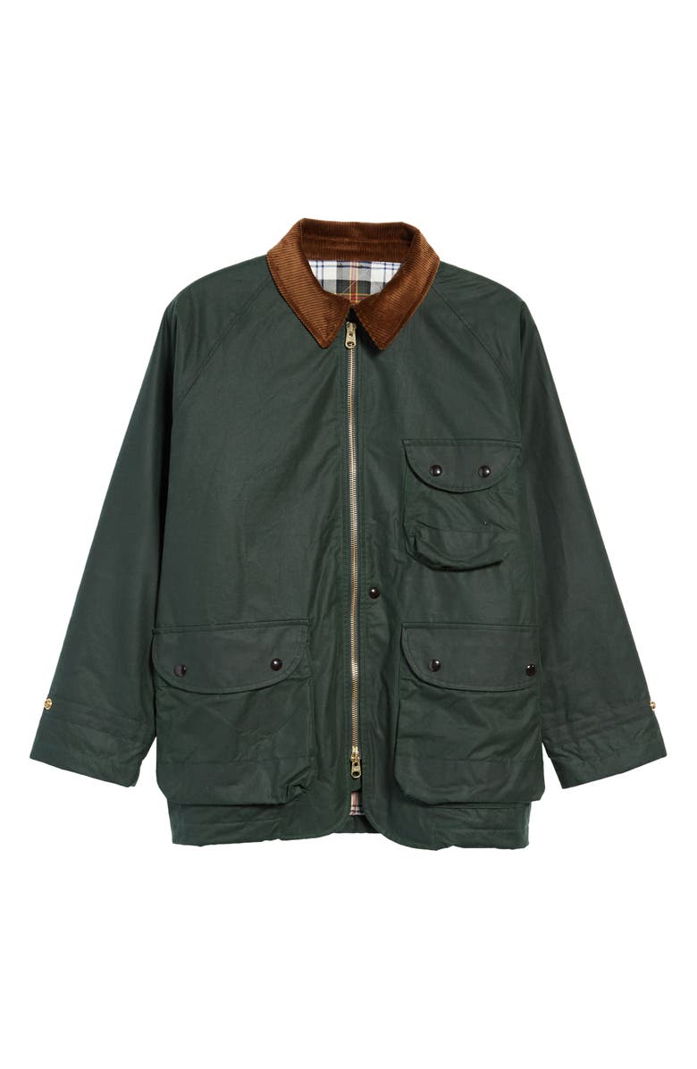 Drake's Water Repellent Waxed Cotton Coverall Jacket, Main, color, Green