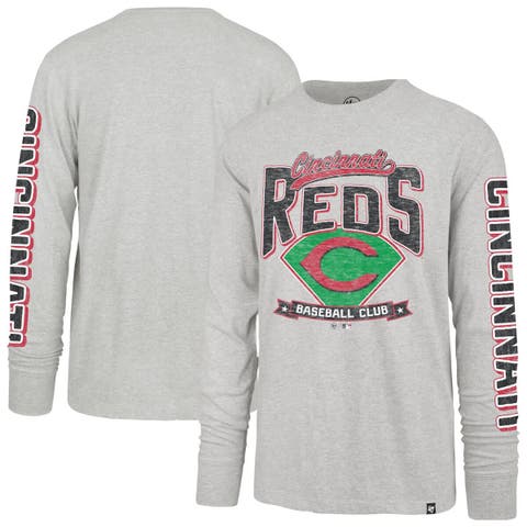 Men's '47 Gray Cincinnati Reds Fair Ball Franklin Long Sleeve T-Shirt