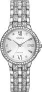 Citizen Eco-Drive Crystal Bracelet Strap Watch, 28mm