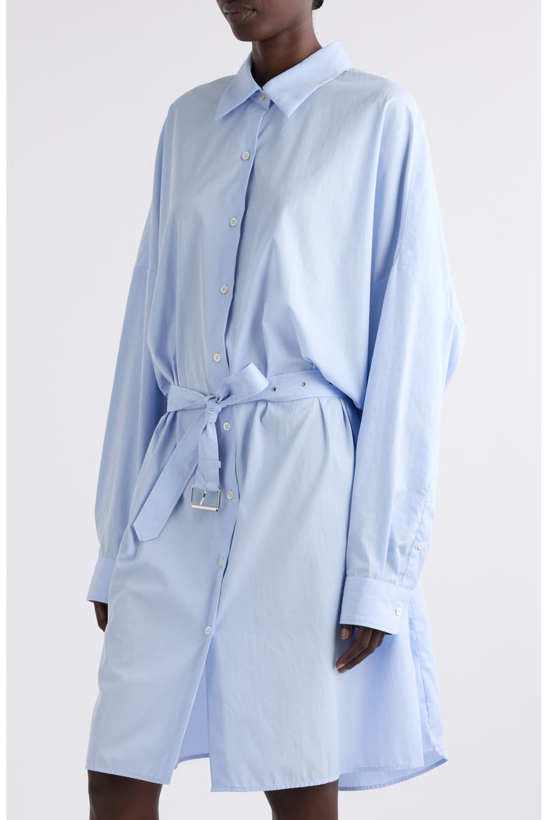 Long Sleeve Cotton Oxford Shirtdress, Alternate, color, LIGHT BLUE