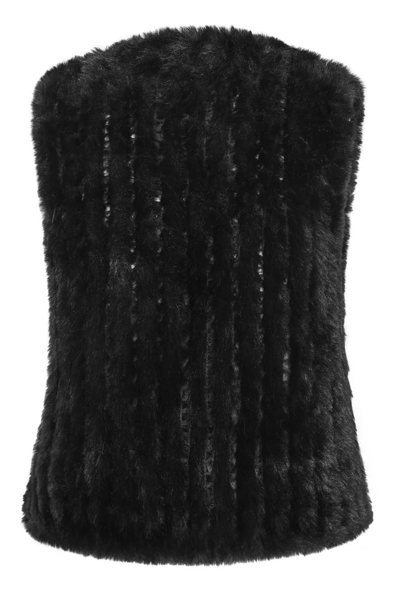 Eve Faux Fur Vest, Alternate, color, BLACK