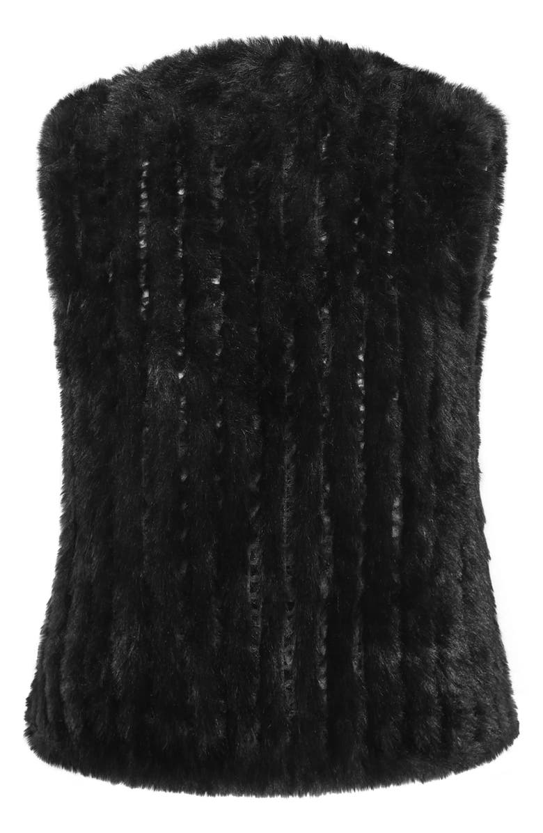 City Chic Eve Faux Fur Vest, Alternate, color, Black
