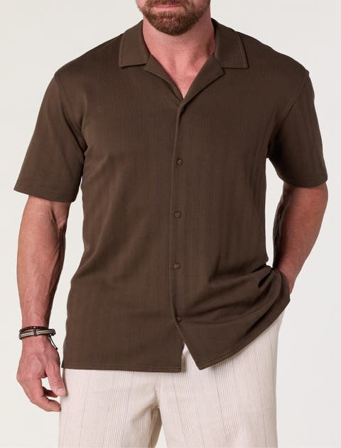 Big & Tall PiquÃ© Jacquard Button-Front Polo Shirt
