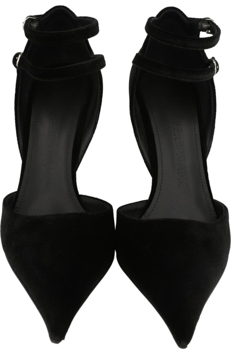 FERRAGAMO Vidya Suede Wedge Pump, Alternate, color, Black