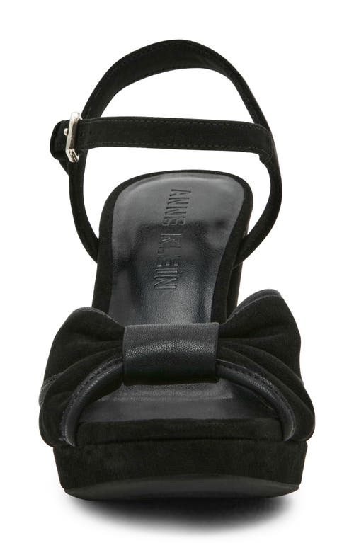 Shop Anne Klein Verde Ankle Strap Platform Sandal In Black Sued