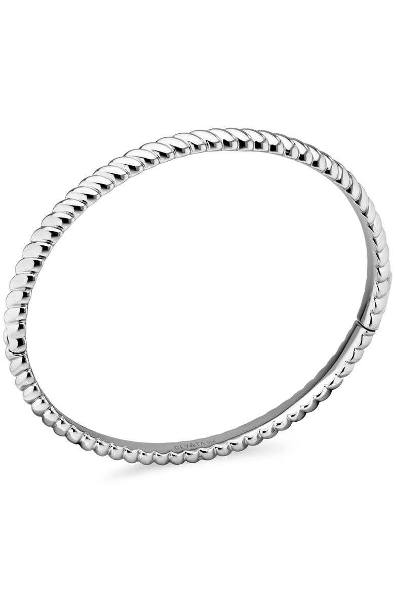 Rope Bangle Bracelet in Rhodium Plated Sterling Silver, Alternate, color, Silver