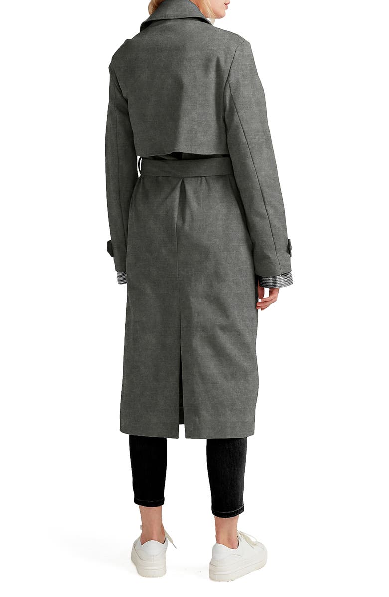 Belle & Bloom Empirical Cotton Trench Coat, Alternate, color, Washed Black