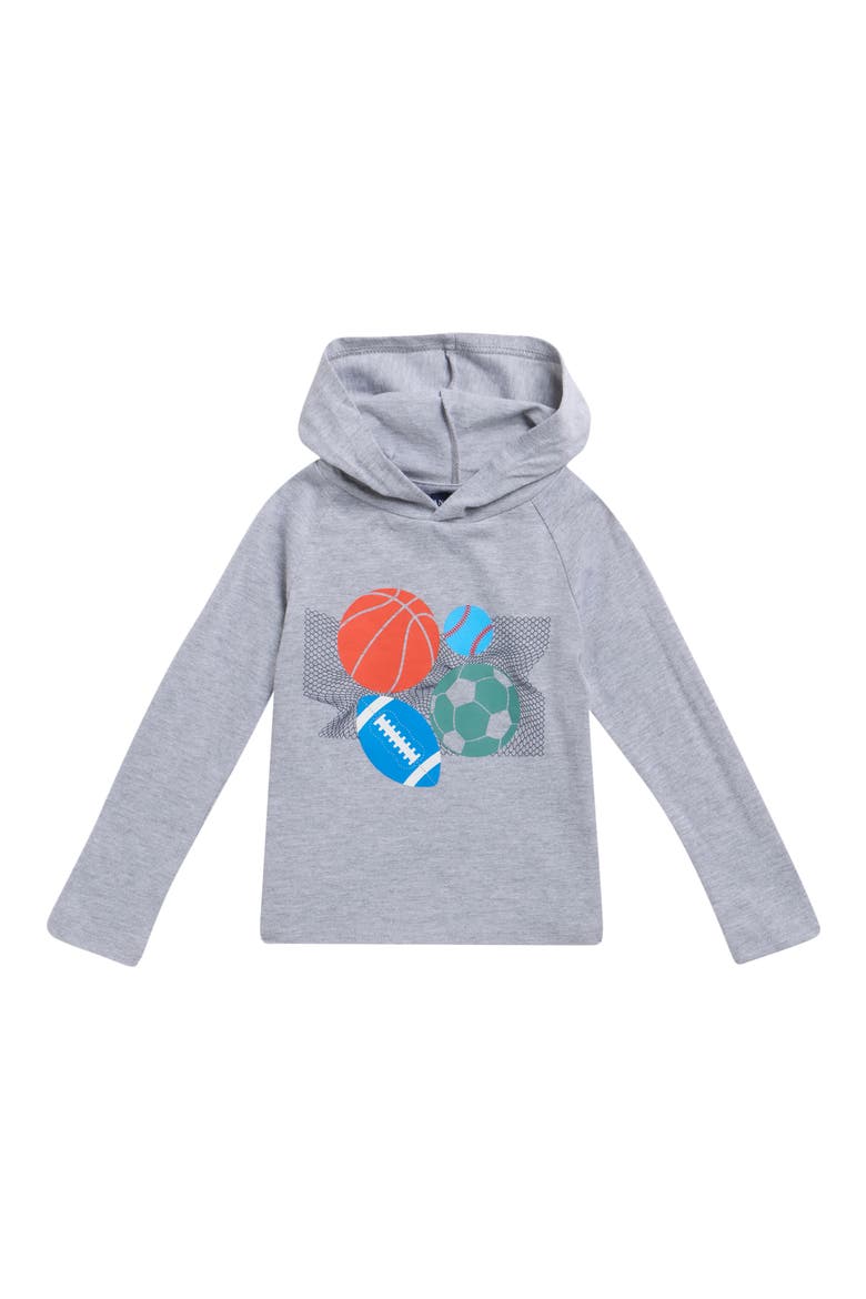 Kids' Long Sleeve Hoodie Tee, Main, color, GREY