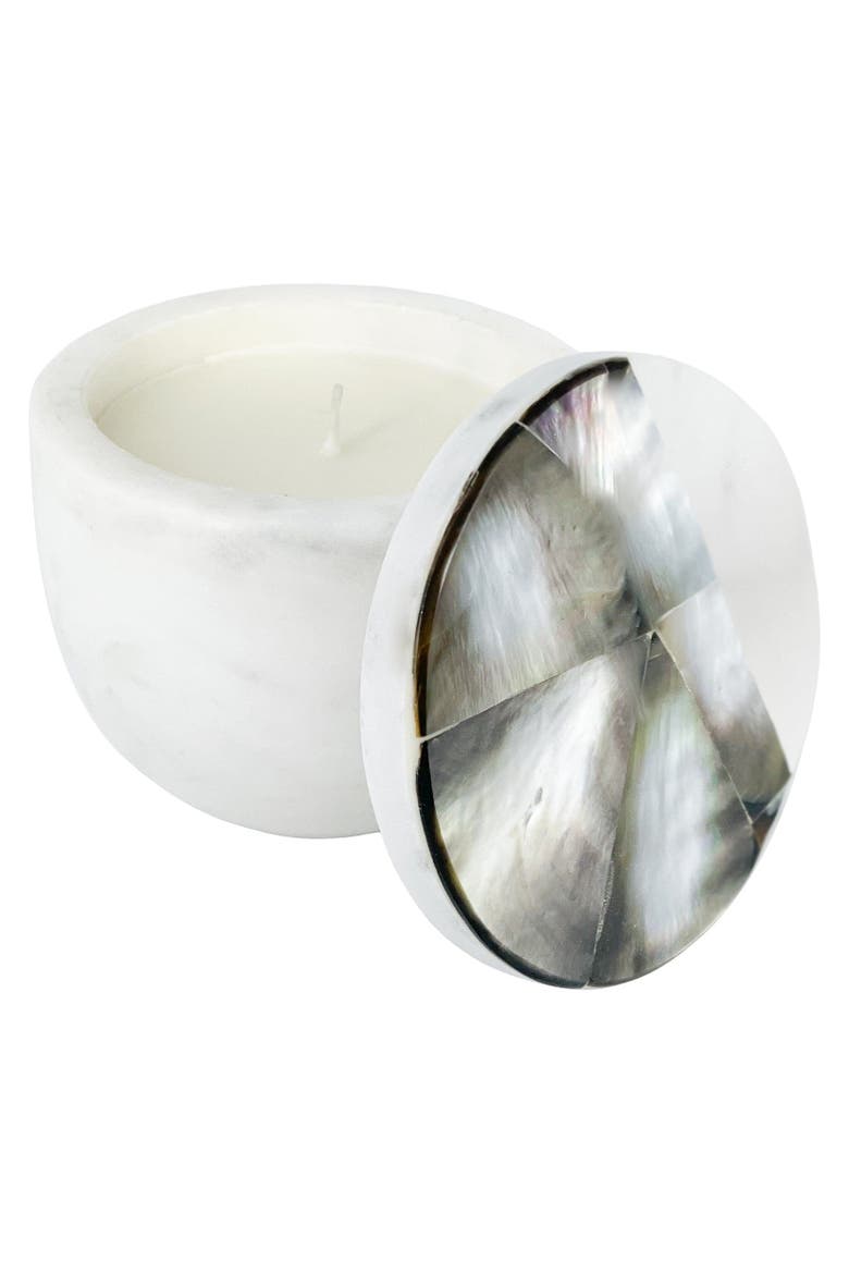 Grey Mother of Pearl Lavender Candle, Alternate, color, White