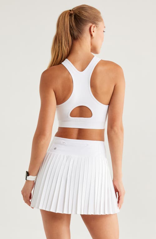 Zella Racerback Seamless Sports Bra In White