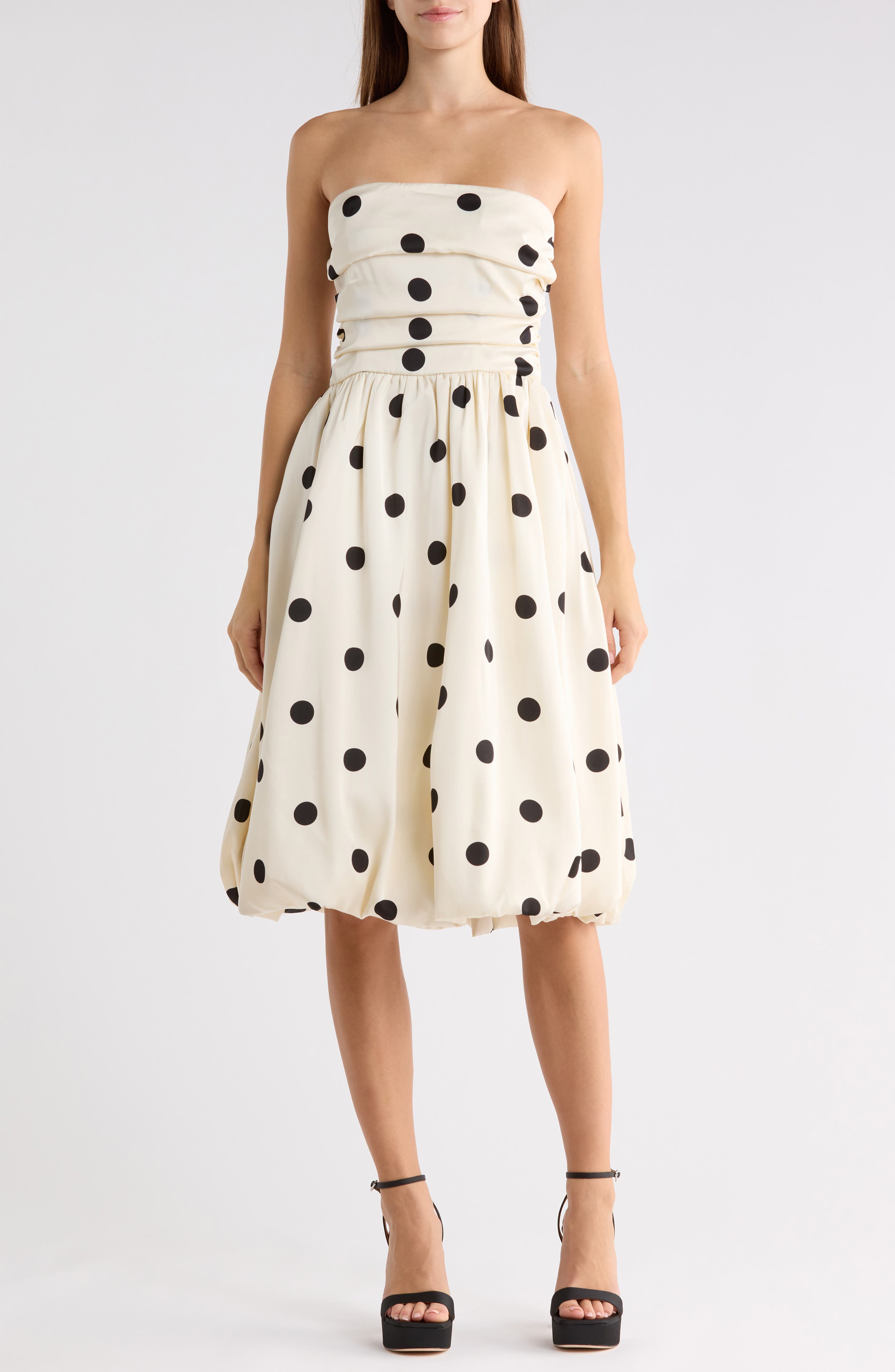Nadine Strapless Bubble Hem Dress