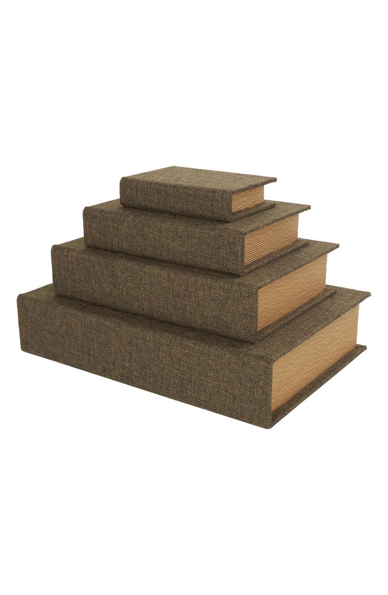 SONOMA SAGE HOME Set of 4 Faux Book Boxes, Alternate, color, Dark Brown