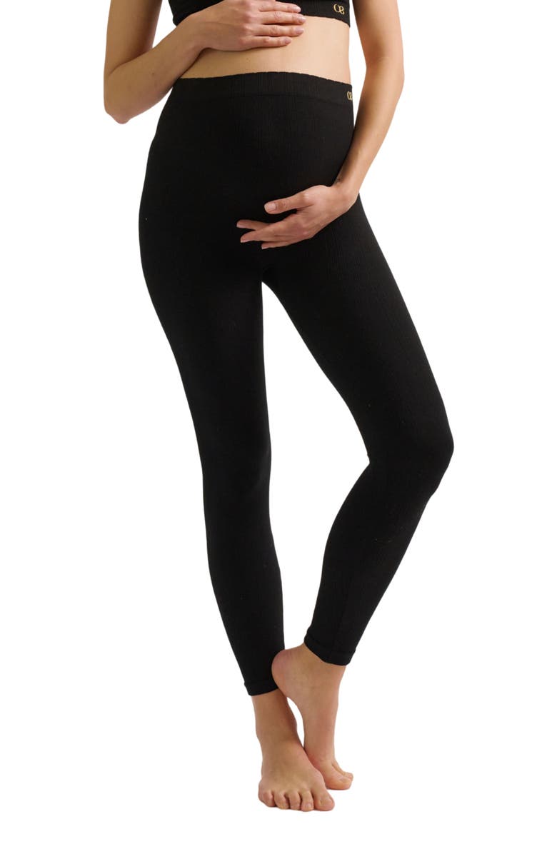 Cache Coeur Zoé Maternity Leggings, Alternate, color, Black