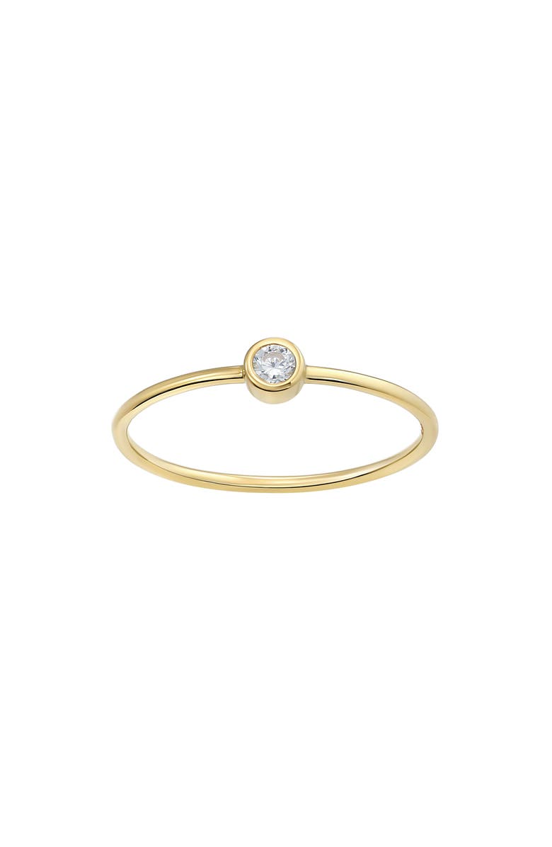 CANDELA JEWELRY 10K Gold Bezel Set CZ Ring - Size 7, Main, color,