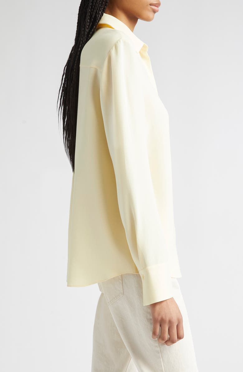 Lafayette 148 New York Scottie Silk Button-Up Blouse, Alternate, color, Yellow Chalk