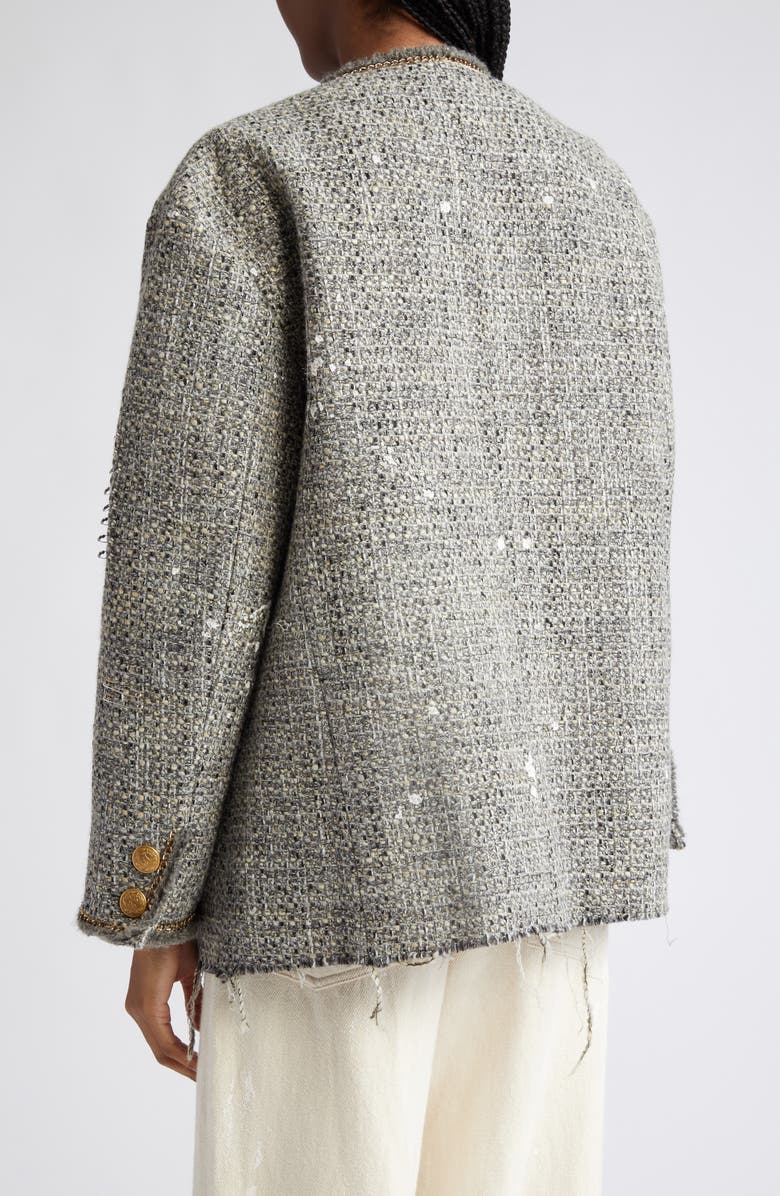 R13 Paint Splatter Oversize Tweed Jacket, Alternate, color, 