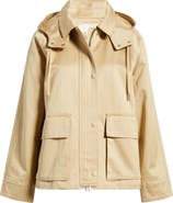 Caslon® Cotton Parka with Removable Hood