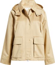 Caslon® Cotton Parka with Removable Hood