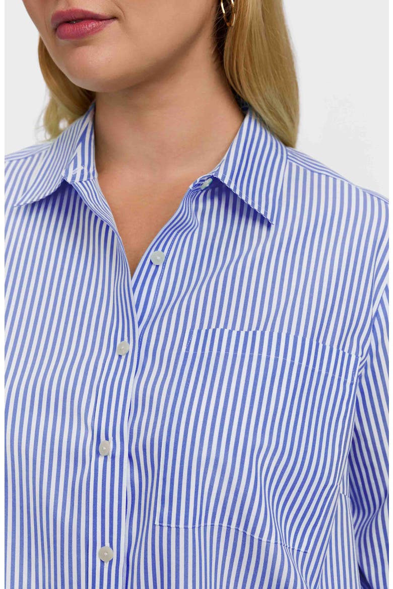 Jodie Stripe Cotton Button-Up Blouse, Alternate, color, POWDER BLUE/ WHITE