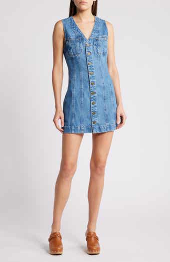 Sleeveless Denim Trucker Minidress