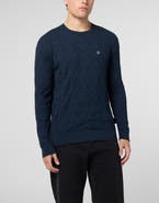 PHILIPP PLEIN Jacquard Round Neck Pullover Monogram Men