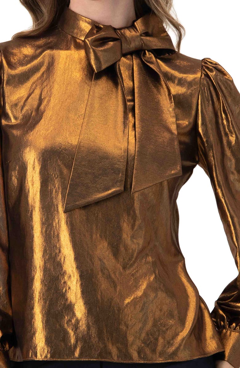 IVONNE Metalic Bow Blouse, Alternate, color, Copper