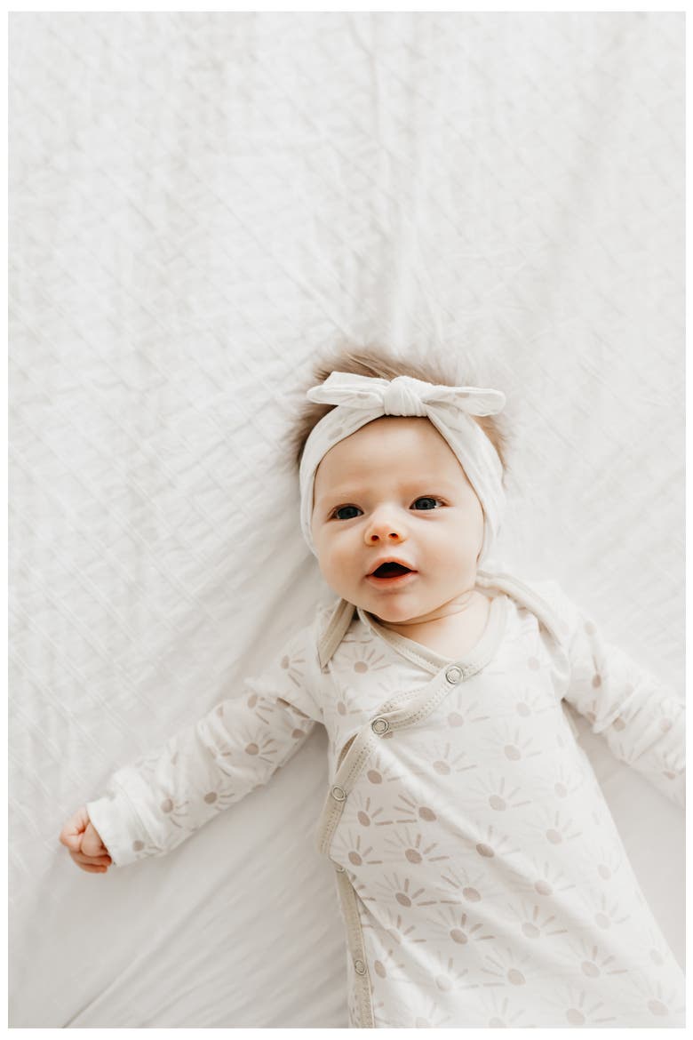 Newborn Knotted Gown, Alternate, color, SHINE