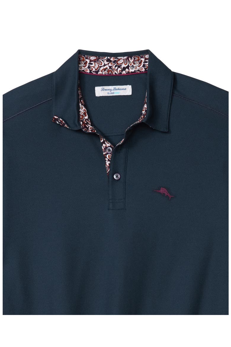 Luxe Botanic Long Sleeve Polo, Alternate, color, DRESS BLUES