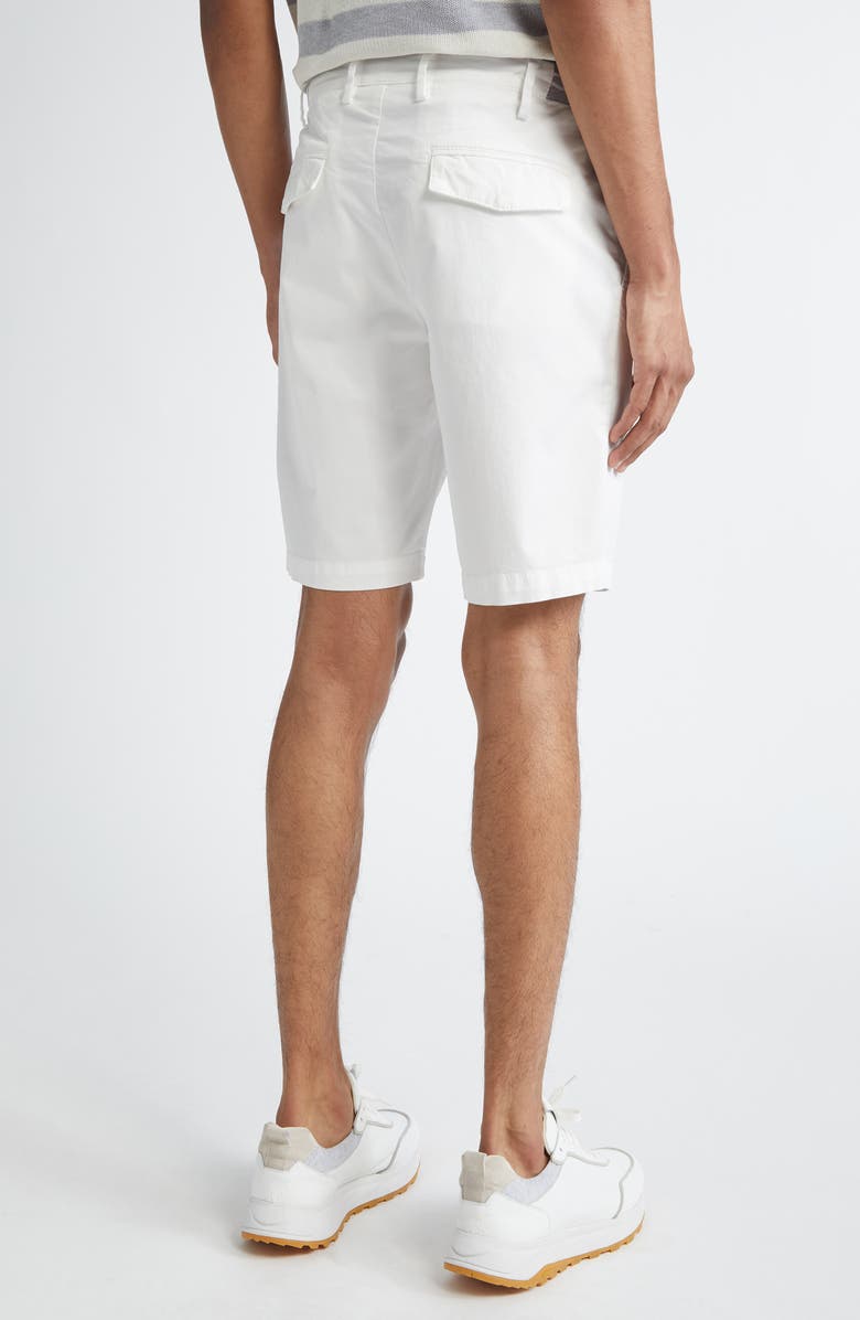 Eleventy Stretch Cotton Bermuda Shorts, Alternate, color, White