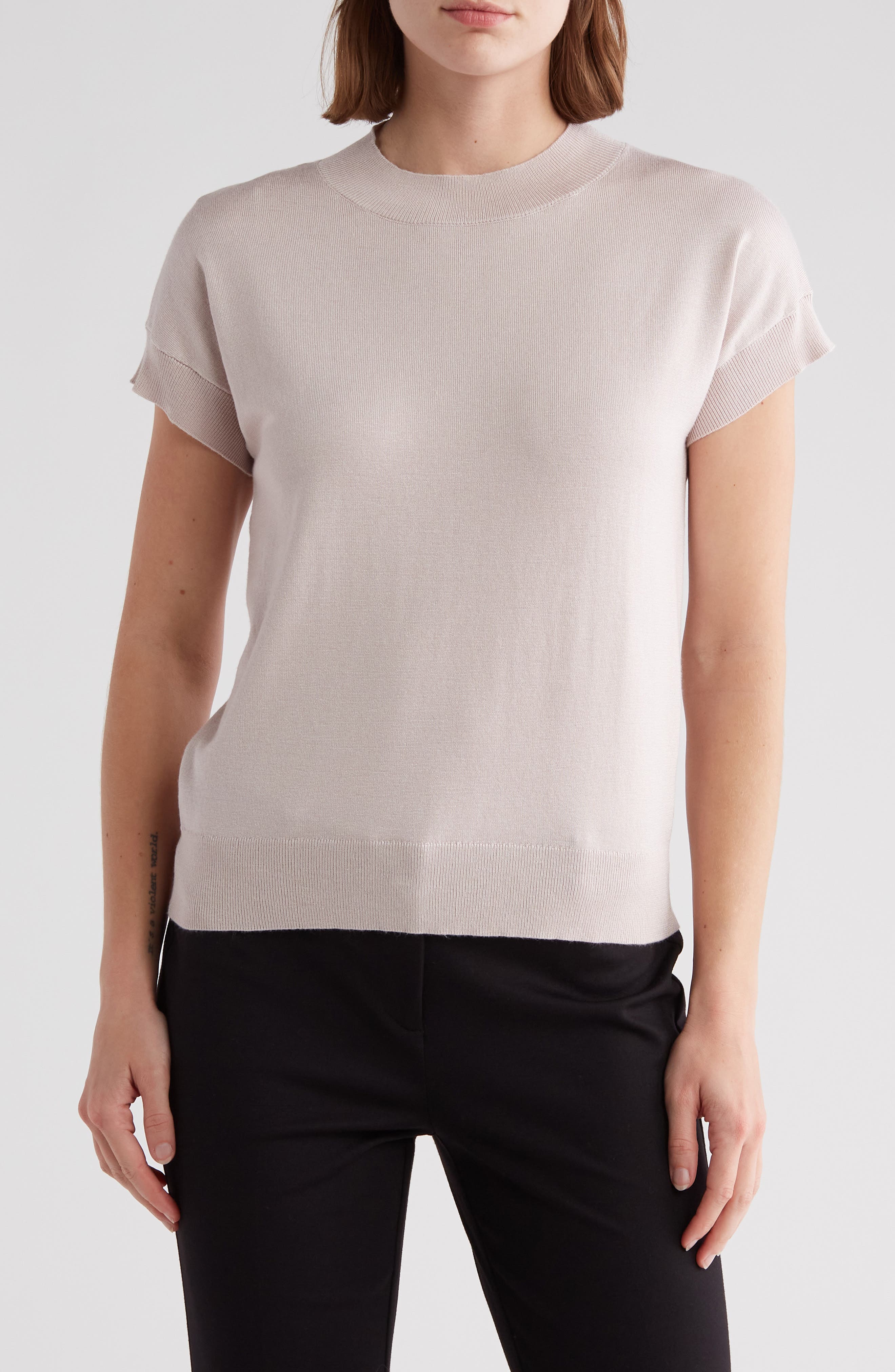 T Tahari Short Sleeve Crew Sweater