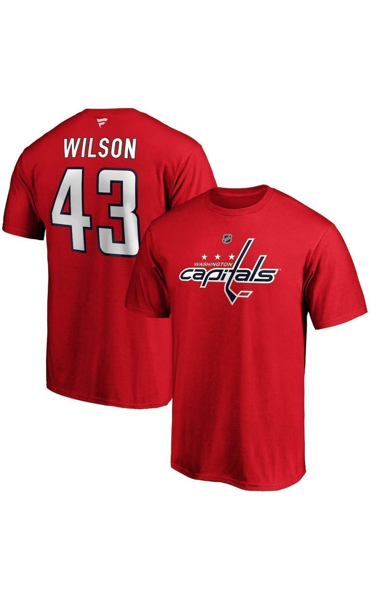 FANATICS Men's Fanatics Branded Tom Wilson Red Washington Capitals Team Authentic Stack Name & Number T-Shirt, Main, color, Red