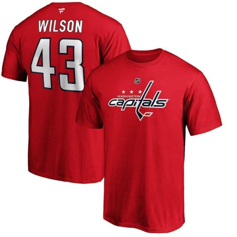 Men's Fanatics Branded Tom Wilson Red Washington Capitals Team Authentic Stack Name & Number T-Shirt