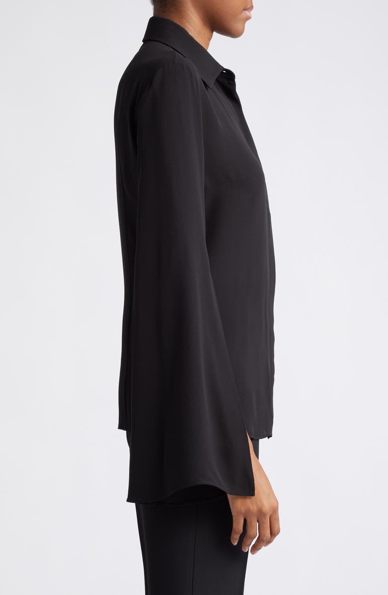 Michael Kors Collection Split Sleeve Silk Georgette Button-Up Shirt, Alternate, color, 