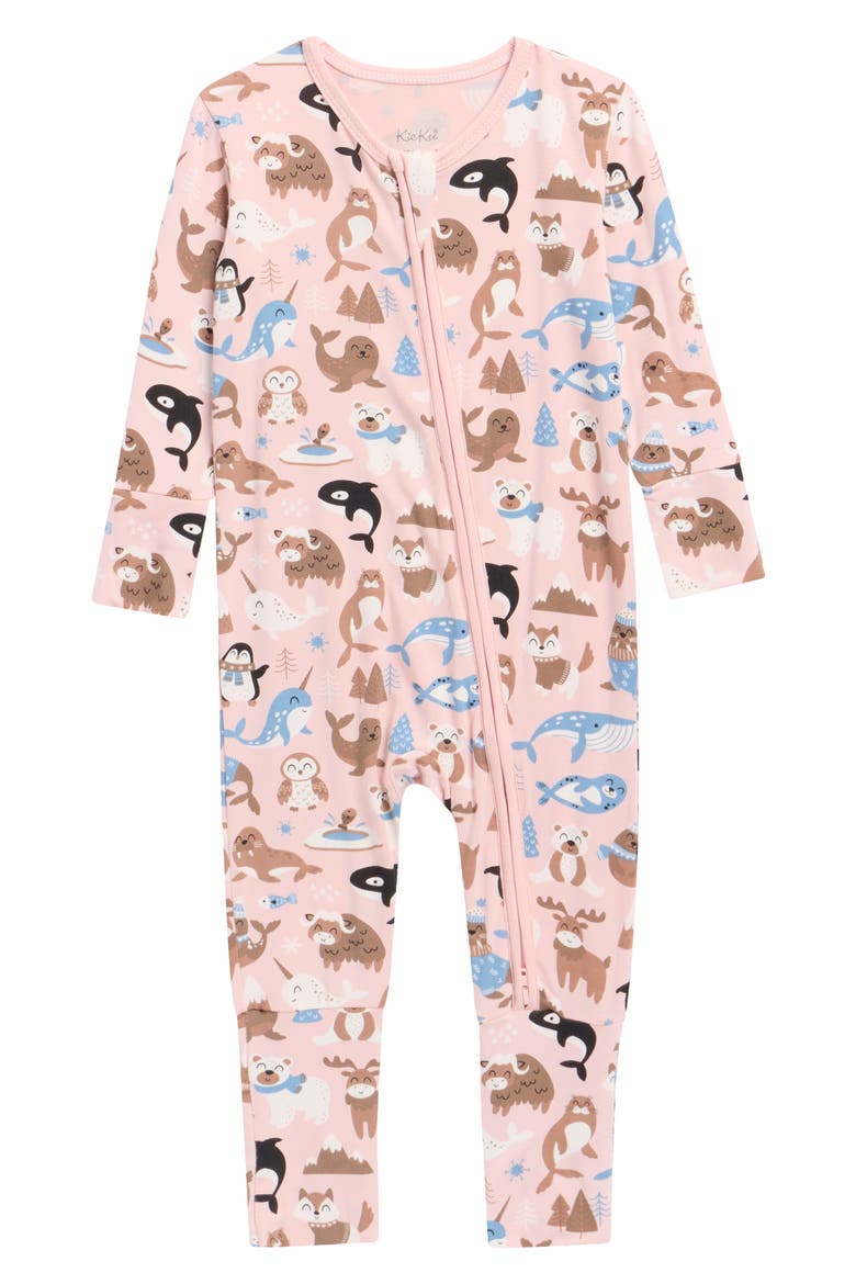 Arctic Animals Convertible Coverall, Main, color, BABY ROSE ARCTIC ANIMALS