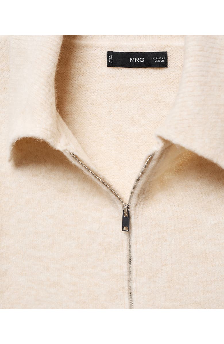 MANGO Collar Zip Sweater, Alternate, color, 
