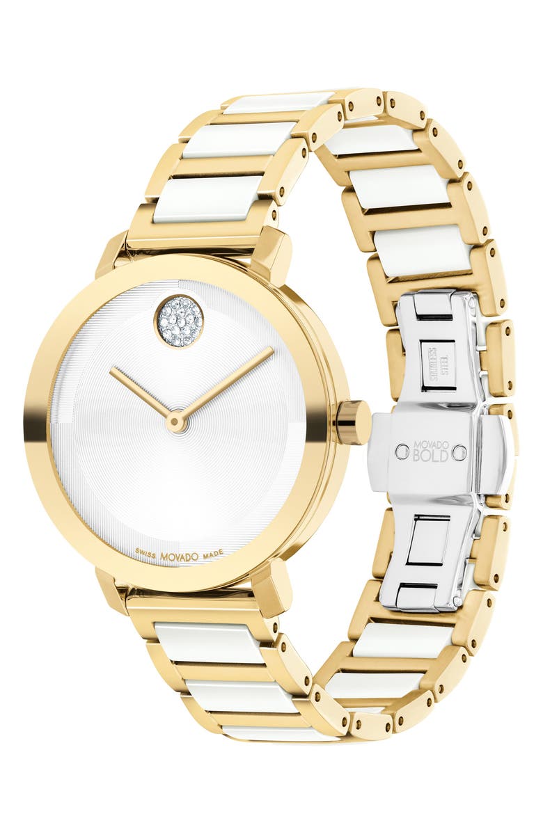 Movado Bold Evolution 2.0 Bracelet Watch, 34mm, Alternate, color, Silver White