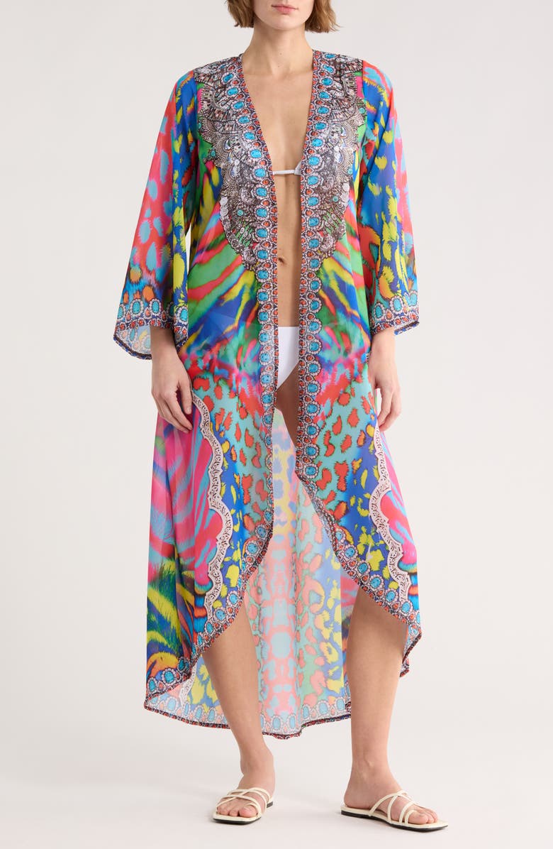 RANEES Longline Duster, Main, color, Multicolor