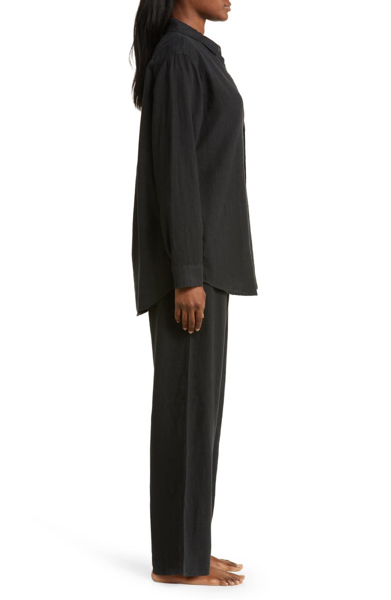 Desmond & Dempsey Long Sleeve Linen Pajamas, Alternate, color,