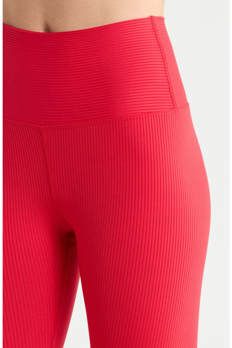 Ribbed High Waist Capri Leggings, Alternate, color, CHERRY
