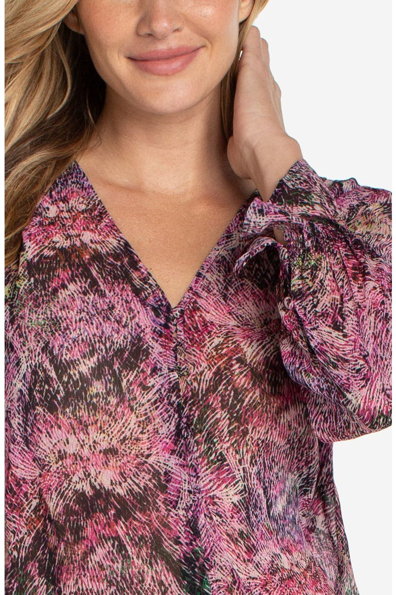 Print Button-Up Shirt, Alternate, color, PINK MULTI STARBURST