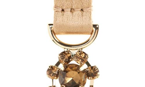 Max Mara Giora Crystal Embellished Satin Belt In Bronze