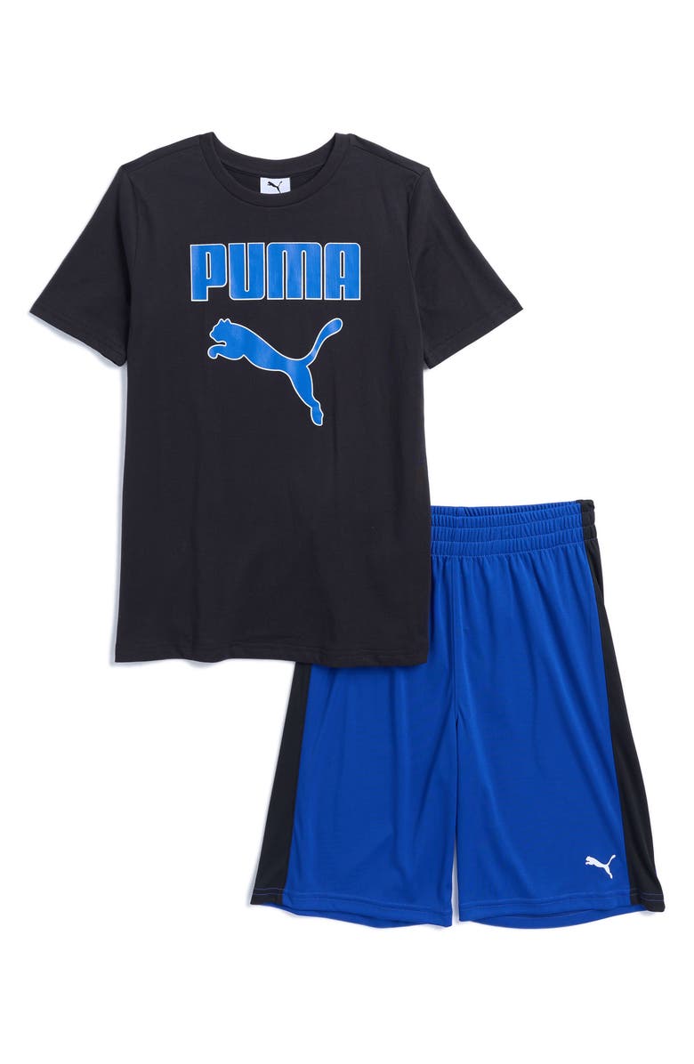 PUMA Kids' Logo Graphic T-Shirt & Shorts Set, Main, color,