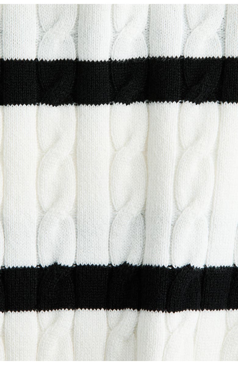 H&M Cable-knit Jumper, Alternate, color, White/Black Striped