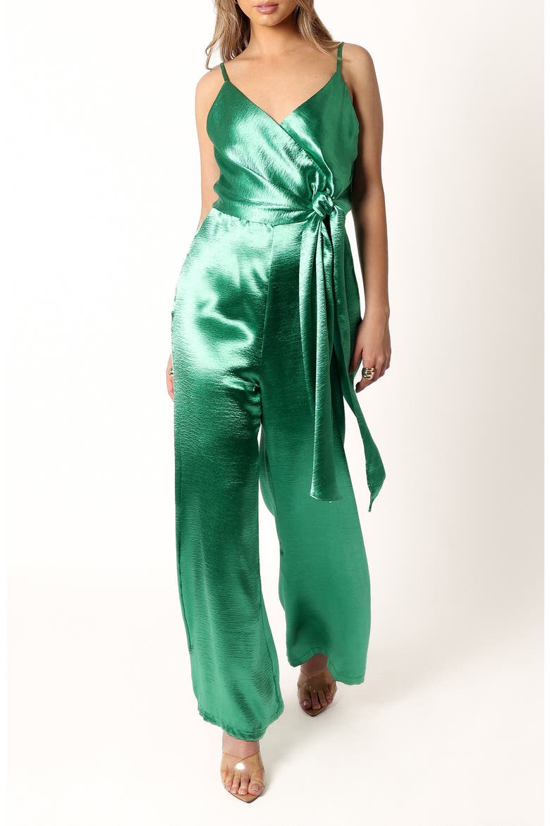 Jessica Satin Jumpsuit, Main, color, EMERALD