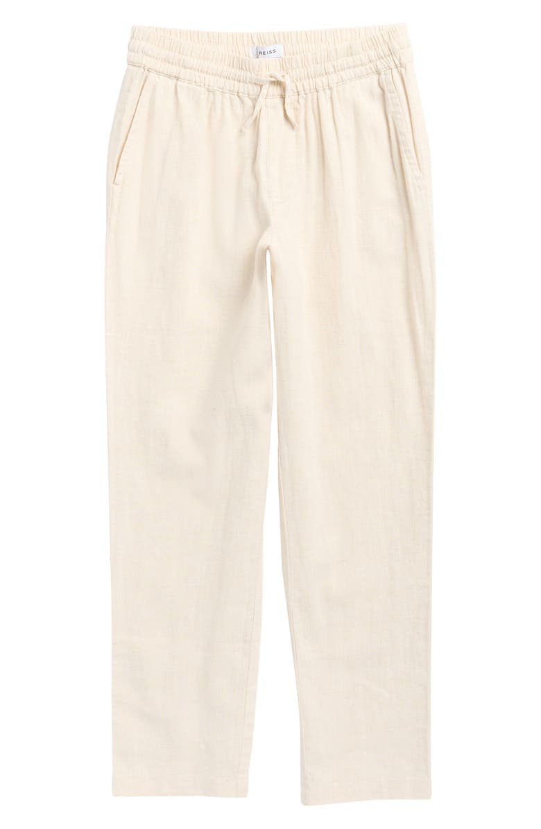 Reiss Kids' Wilfred Linen Pants, Main, color, Stone