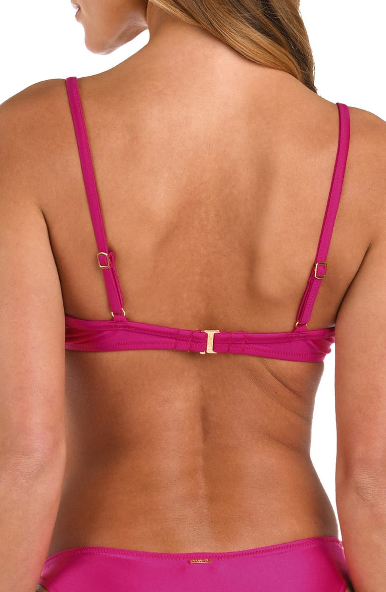 L'AGENCE Yazmin Shimmer Swim Top, Alternate, color, Fuchsia