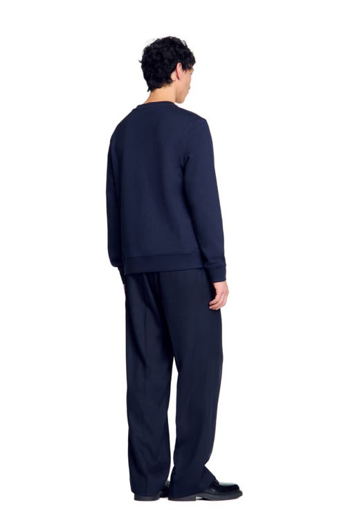 Sandro Sweater With Snake Detail In Midnight Blue