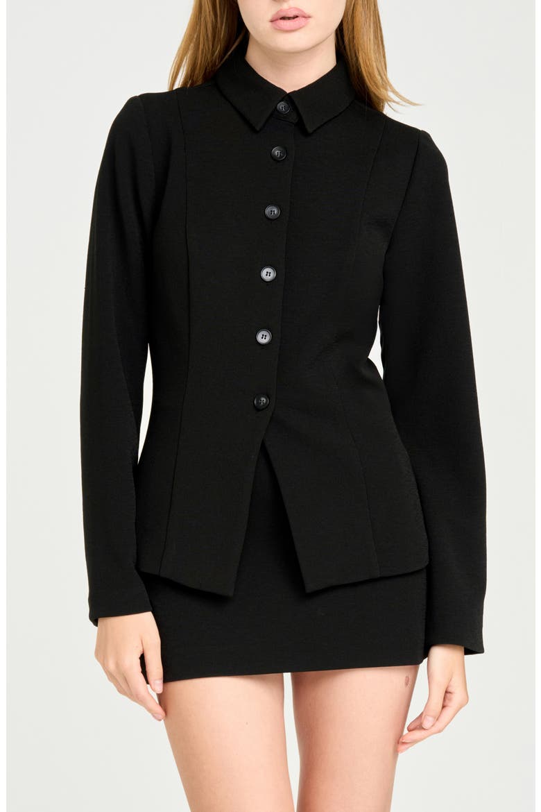 Monica Button Front Jacket, Main, color, BLACK